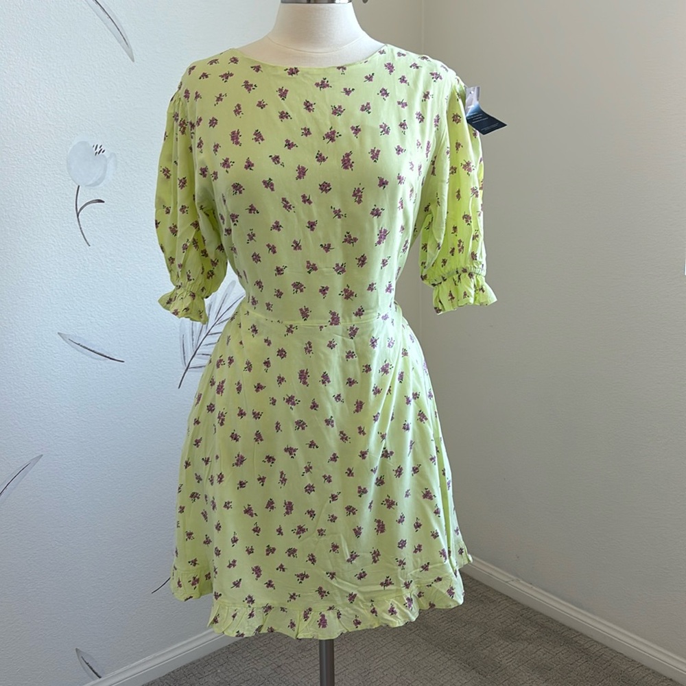 NWT Faithfull the Brand puff sleeve mini dress